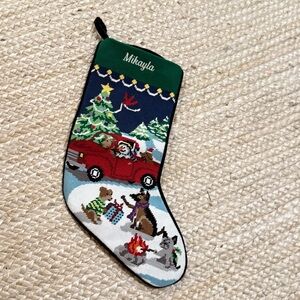 Mikayla needlepoint Christmas stocking